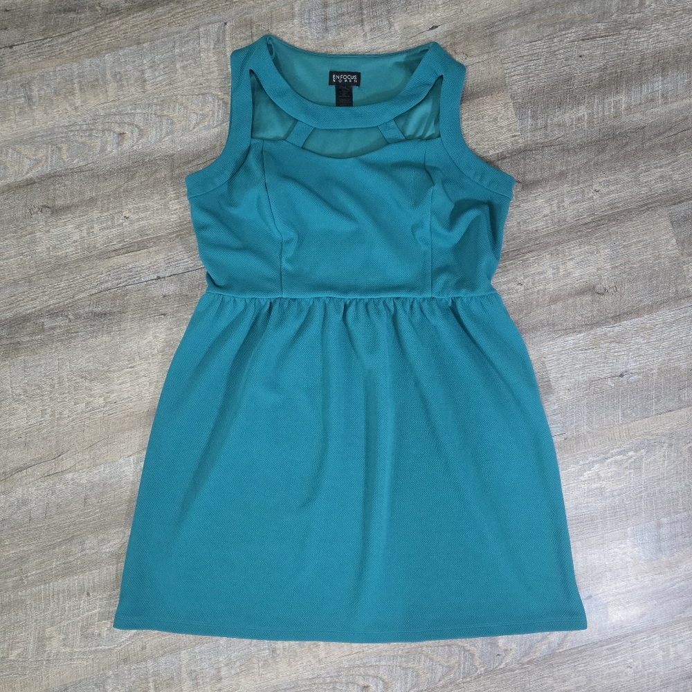 Enfocus Studio Teal Mini Dress